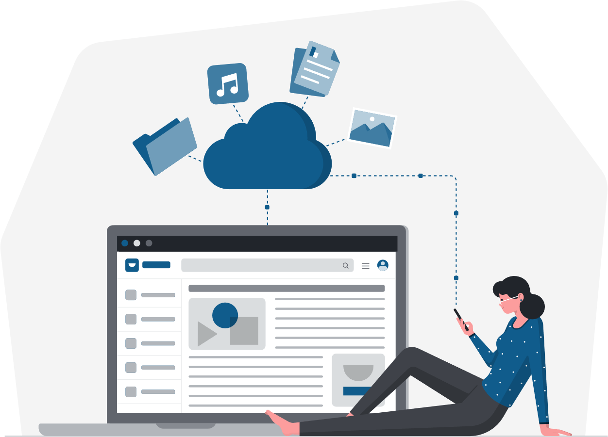 Cloud technology illustration (blue)