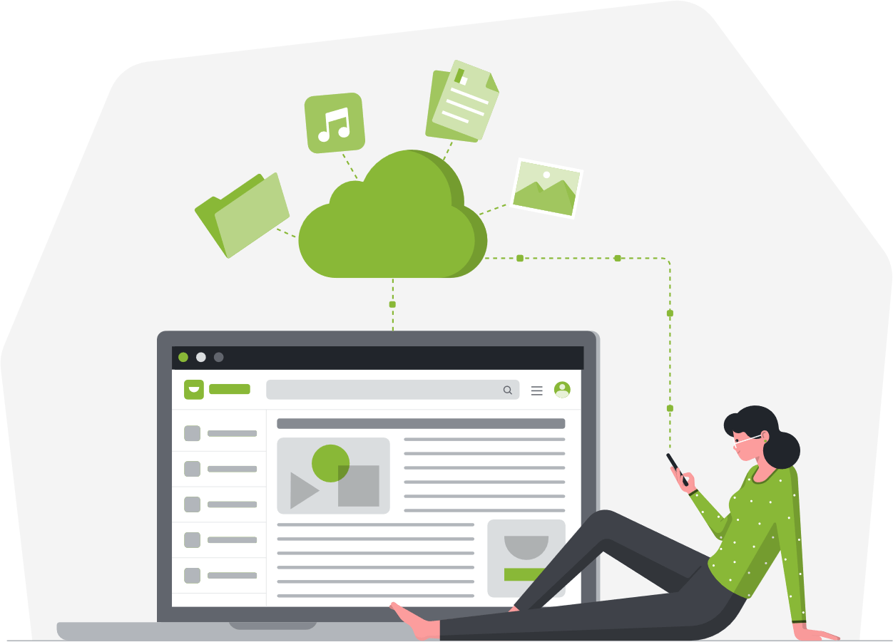 Cloud technology illustration (green)